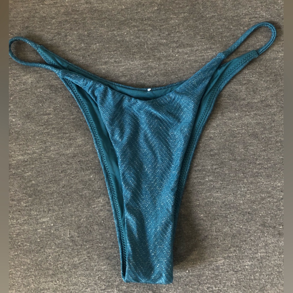 RVCA Ultra Skimpy Teal Shimmer Sparkle Bikini Bottoms New Never Worn XS